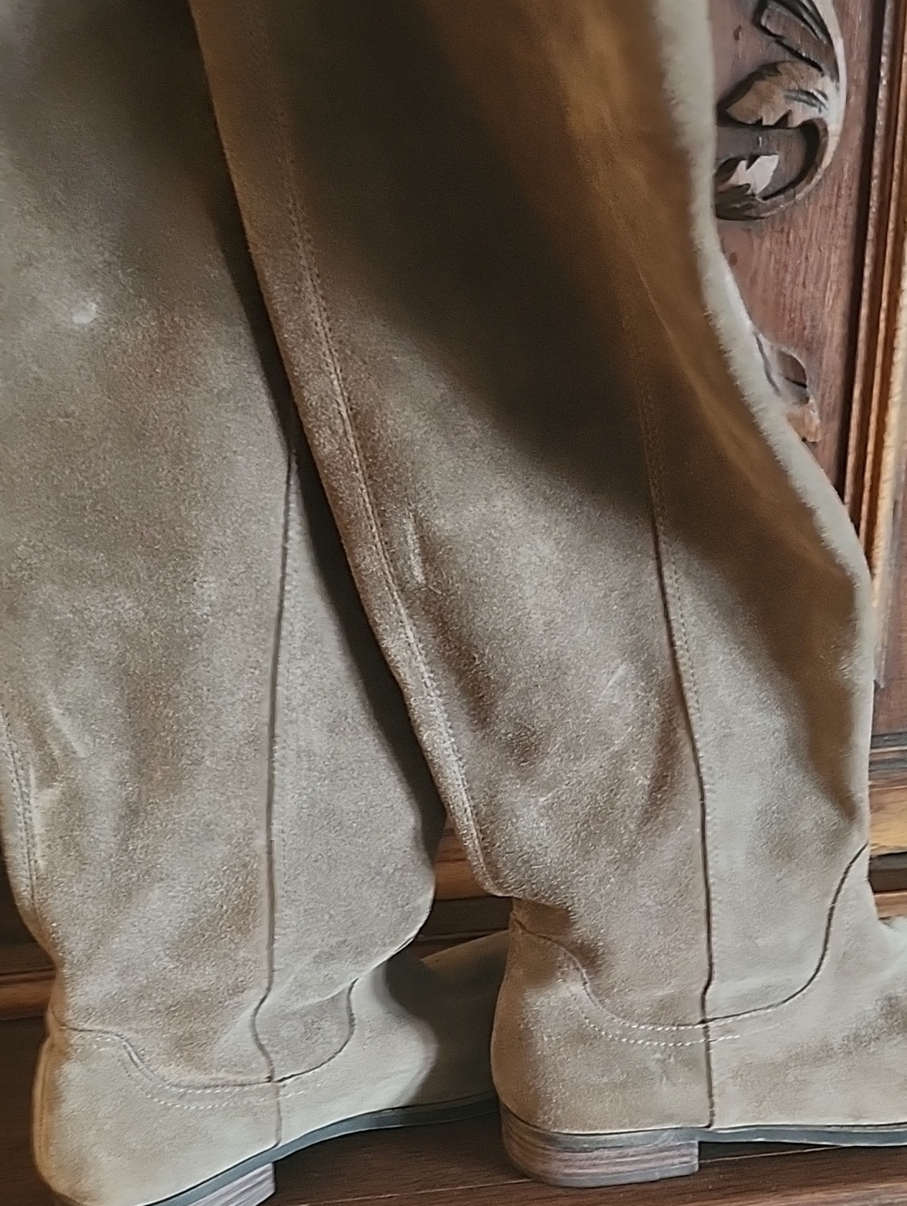 Sole Society Taupe Suede Knee-High Boots